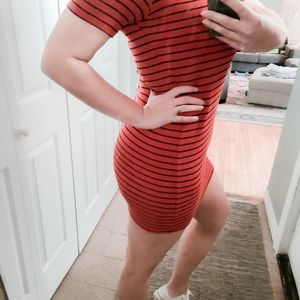 Orange and navy stripe.